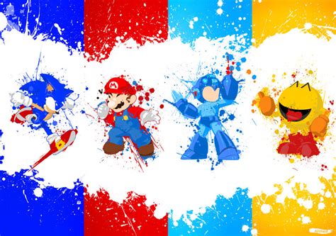 Mario Megaman Sonic And Pac Man By Achiii030 On Deviantart