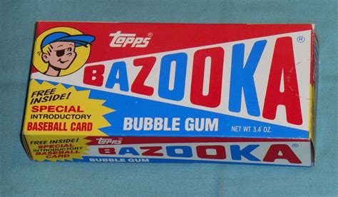 Vintage Topps Bazooka Bubble Gum Sealed Box With Baseball Card Offer In