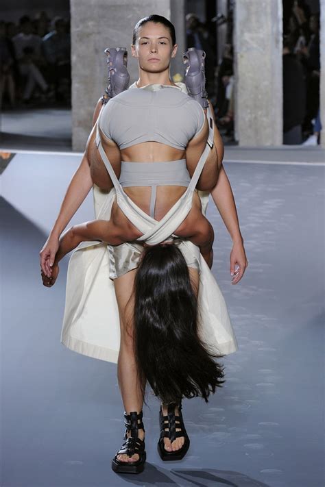 look rick owens fashion week show features models wearing models