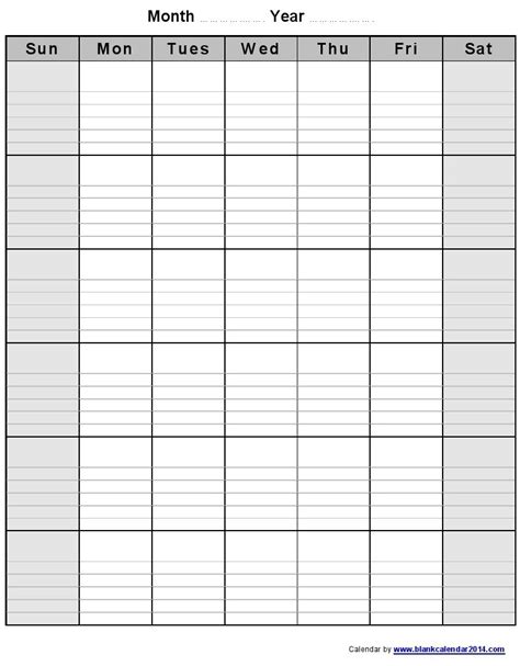 Monthly Calendar Templates Lined Free Calendar Template
