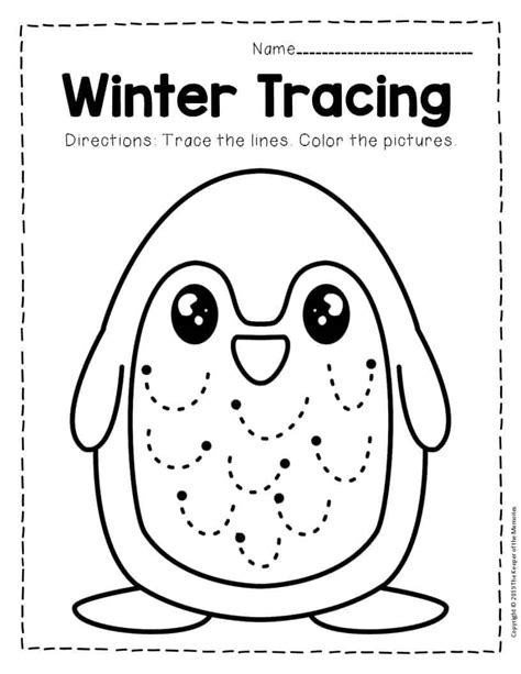 Free Printable Tracing Winter Preschool Worksheets