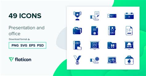 Presentation And Office Icon Pack Flat Gradient 49 Svg Icons
