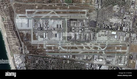 Aerial Map View Above Los Angeles International Airport Lax Stock Photo