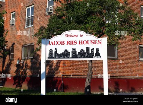 Signage For New York City Housing Authority Jacob Riis Houses In The