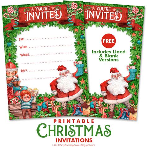 Free Printable Santa Invitations
