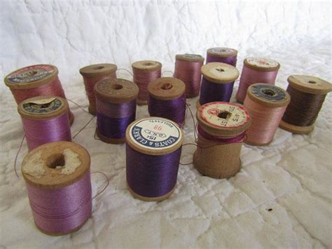 Vintage Wood Thread Spools Lot Of 15 Wooden Thread Spools Etsy