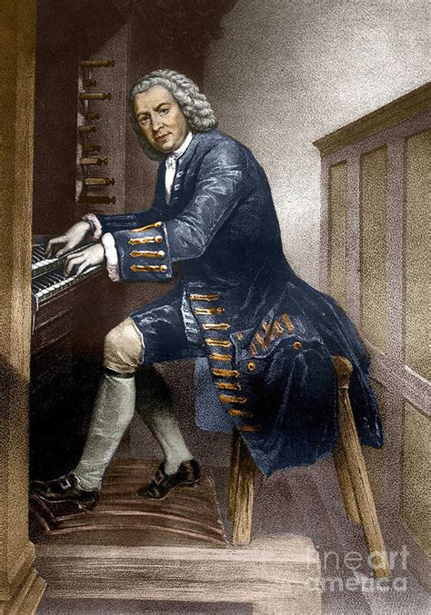 Johann Sebastian Bach Playing The Organ Art Print By French School