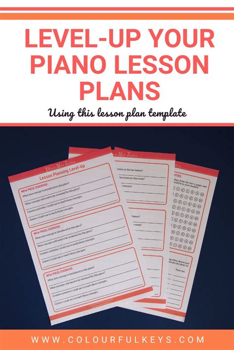 Level Up Your Piano Lesson Plans With This Template Colourful Keys Piano Lessons The Last