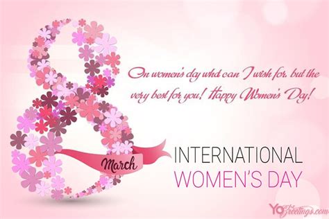 Customize Hapy Womens Day 8 March Ecard Greeting Card