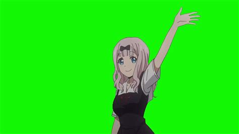 chika waving goodbye anime green screen chroma key kaguya sama love is war youtube