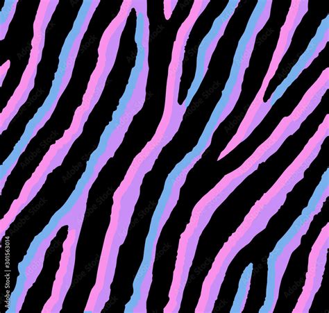 Seamless Acid Pink And Purple Zebra Pattern 80s 90s Stylefashionable