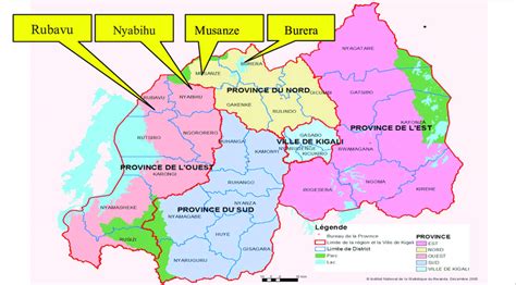 Map Of Rwanda Indicating The Four Districts Where Unicef