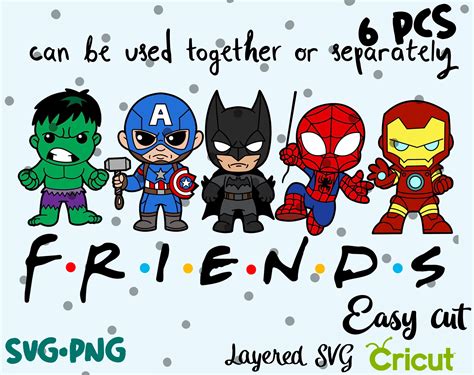 Superhero Friends Svg Bundle Layered Cut File Easy Cut Etsy