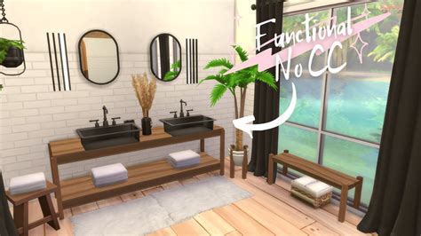 Sims 4 Functional Bathroom Ideas No Cc Or Mods Sims Hacks Youtube