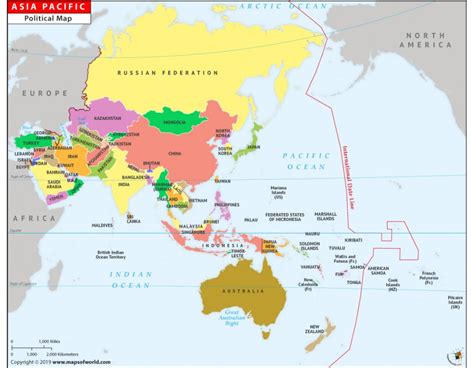 Buy Printed Asia Pacific Map Asia Pacific Map Asia Map Pacific Rim