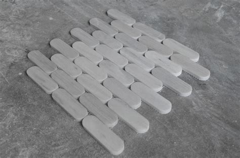 Ice Grey Polished Marble Pill Mosaic Fast Delivery Starel Stones