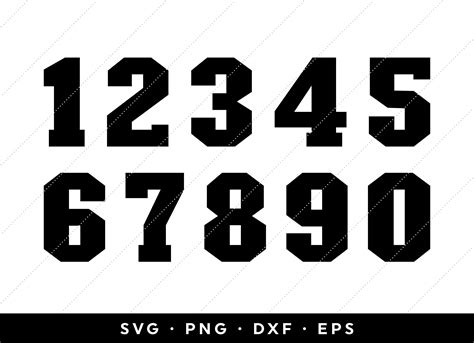 Sports Numbers Svg Jersey Numbers Svg Varsity Fonts Svg Etsy Israel