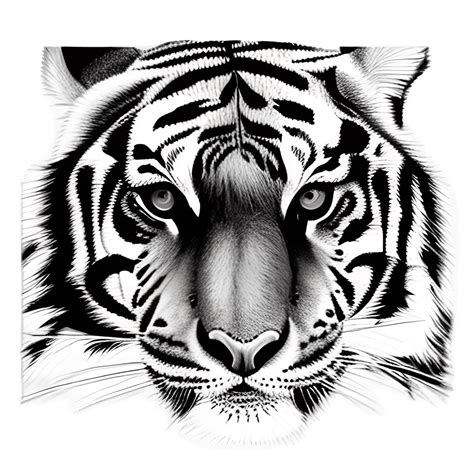 Tiger Face Line Art Creative Fabrica