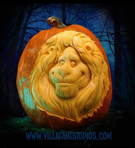 Lion Pumpkin Creative Pumpkin Carving Pumpkin Sculpting Pumpkin Carving