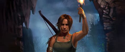 2560x1080 Lara Croft With Flame In Hand Wallpaper2560x1080 Resolution