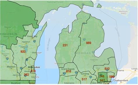Michigan Area Codes All City Codes