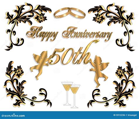 50th Wedding Anniversary Invitation 3d Royalty Free Stock Image Image