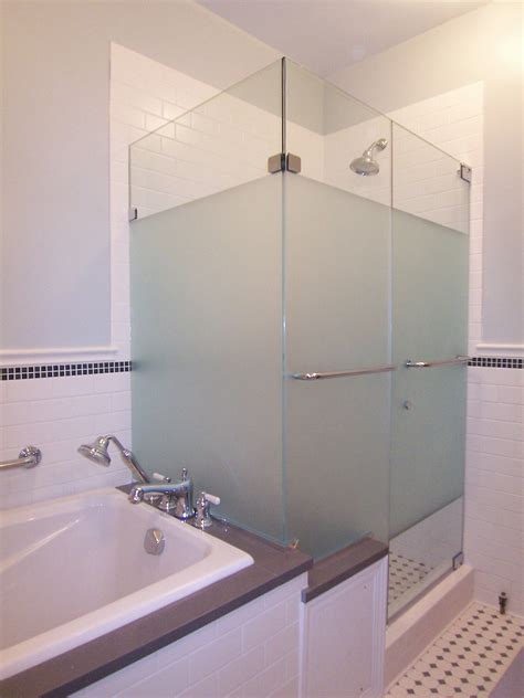 Etched Glass Frosted Shower Doors With Design The Frosted Dolphin Or