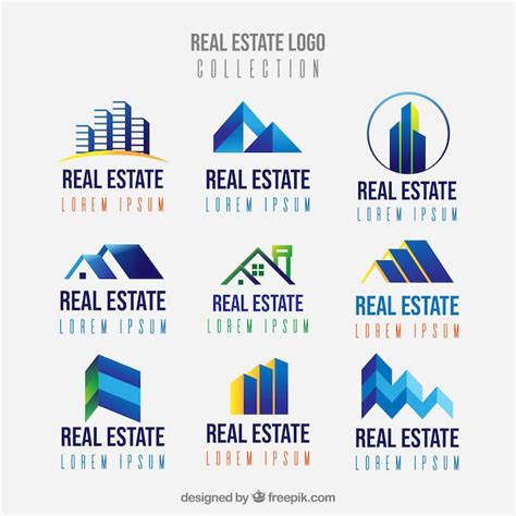 Premium Vector Real Estate Logos Collection In Flat Style