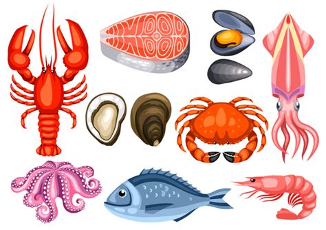 Seafood Vector At Collection Of Seafood Vector Free