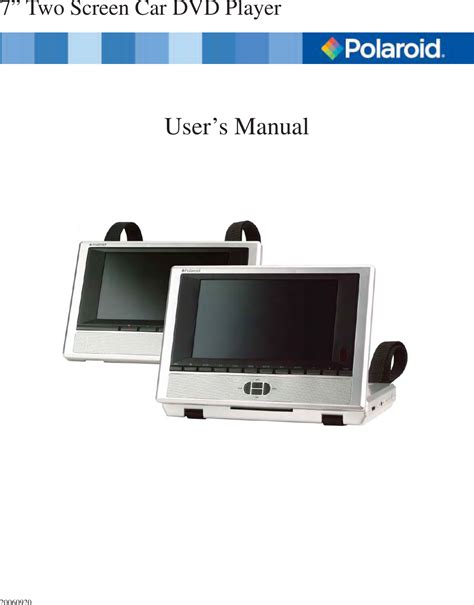 Polaroid Overhead Dvd Player Users Manual Dual Screen 20060920