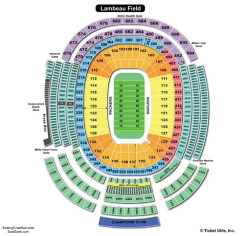 Lambeau Field Seating Chart Seating Charts And Tickets
