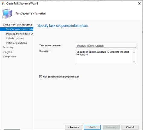 Windows 10 21h1 Upgrade Using Sccm Task Sequence Configmgr Best