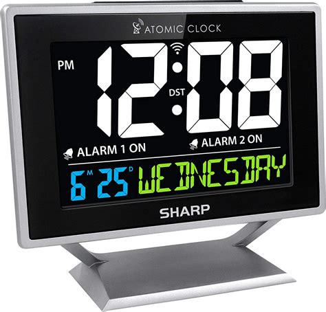 Sharp Atomic Desktop Clock With Color Display Atomic Accuracy Easy