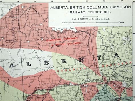 1915 Antique Map Of Alberta British Columbia And By Bananastrudel