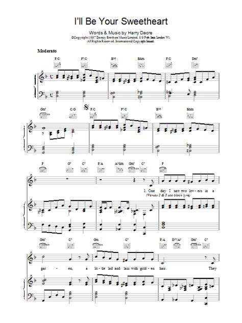 Foster And Allen Ill Be Your Sweetheart Sheet Music And Pdf Chords 5 Page Piano Vocal And Guitar