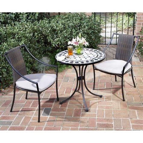 3 Piece Bistro Set With Fishtail Tile Bistro Table And 2 Laguna Slope