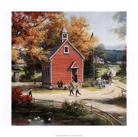 Country Schoolhouse Poster T C Chiu Old School