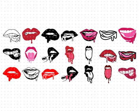 Dripping Lips Svg Biting Wet Mouth Clipart Lips Png Etsy Dripping