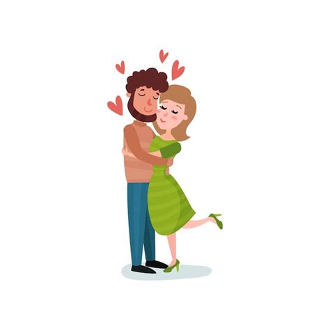 Premium Vector Romantic Couple In Love Hugging Cartoon Vector Illustration On A White Background