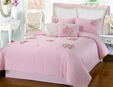 Our entire collection of blush comforters and comforter sets offer options in a wide variety of weights, fillings, brands and more. Rosetta Floral Bouquet Applique Pink 5 Piece Embroidery ...