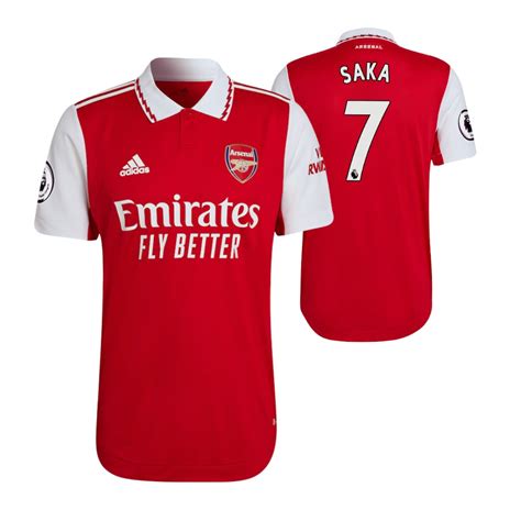 Bukayo Saka Arsenal 2022 23 Home Jersey Red Authentic