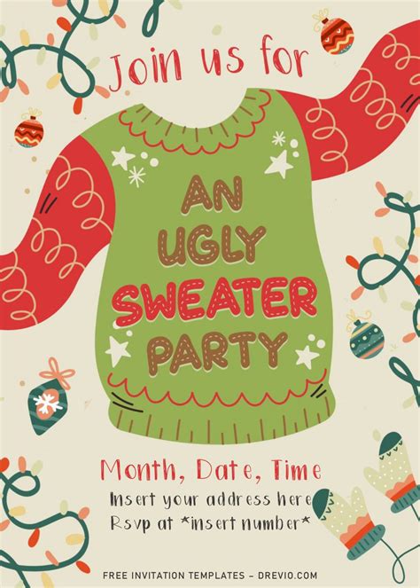 Free Printable Ugly Sweater Invitation