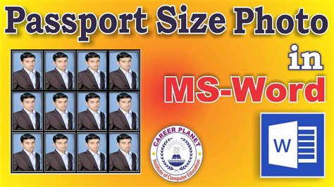 Passport Size Photo Using Ms Word In Hindi How To Create Passport Size Photo In Word
