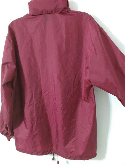 Totes Packable Rain Anorak Jacket Red Small New