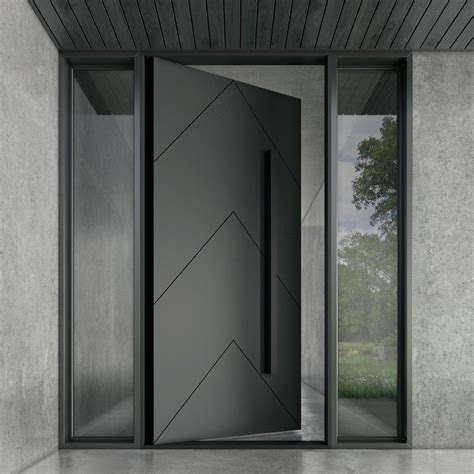 Zen Chevron Iron Door Modern Entrance Door Modern Exterior Doors