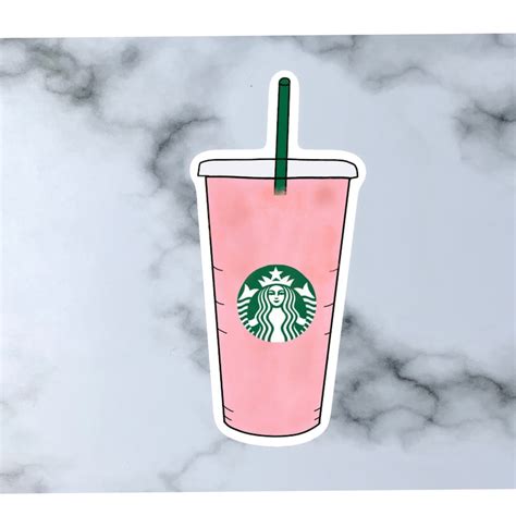 Pink Drink Sticker Starbucks Sticker Stickers Laptop Etsy