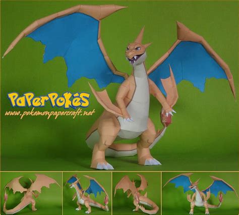 Paperpokés Pokémon Papercrafts Mega Charizard Y 20 Years Of PokÉmon