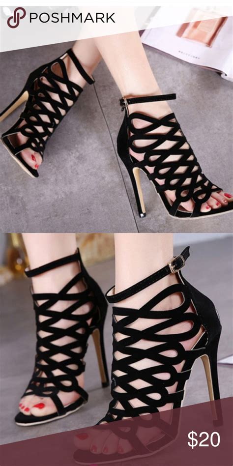 new dijigirls high heel caged sandals with strap heels caged sandals cute shoes heels