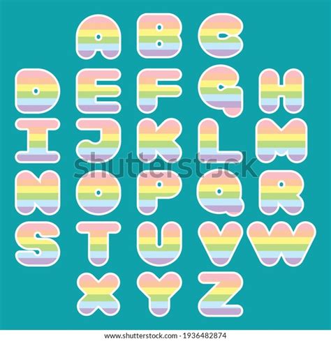 Rainbow Alphabet Set Colorful Abc Design Stock Vector Royalty Free
