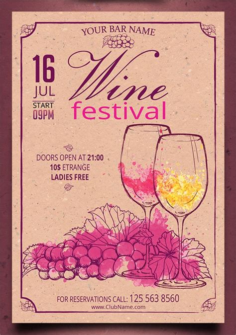 21 Wine Flyers In Word Psd Ai Eps Format Download